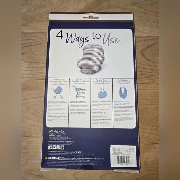 Itzy Ritzy Multi-Use Cover with Striped Design - Picture 2 of 4